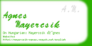 agnes mayercsik business card